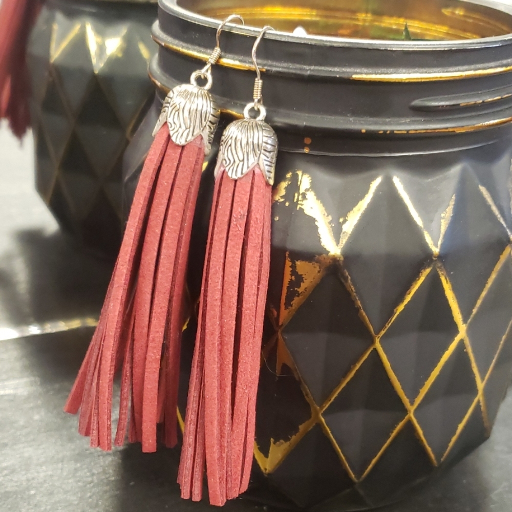 "SOLD"Leather Earrings